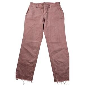 Loft Released Frayed Hem Blush Pink Ankle Chino Pants Sz 6 EUC career casual